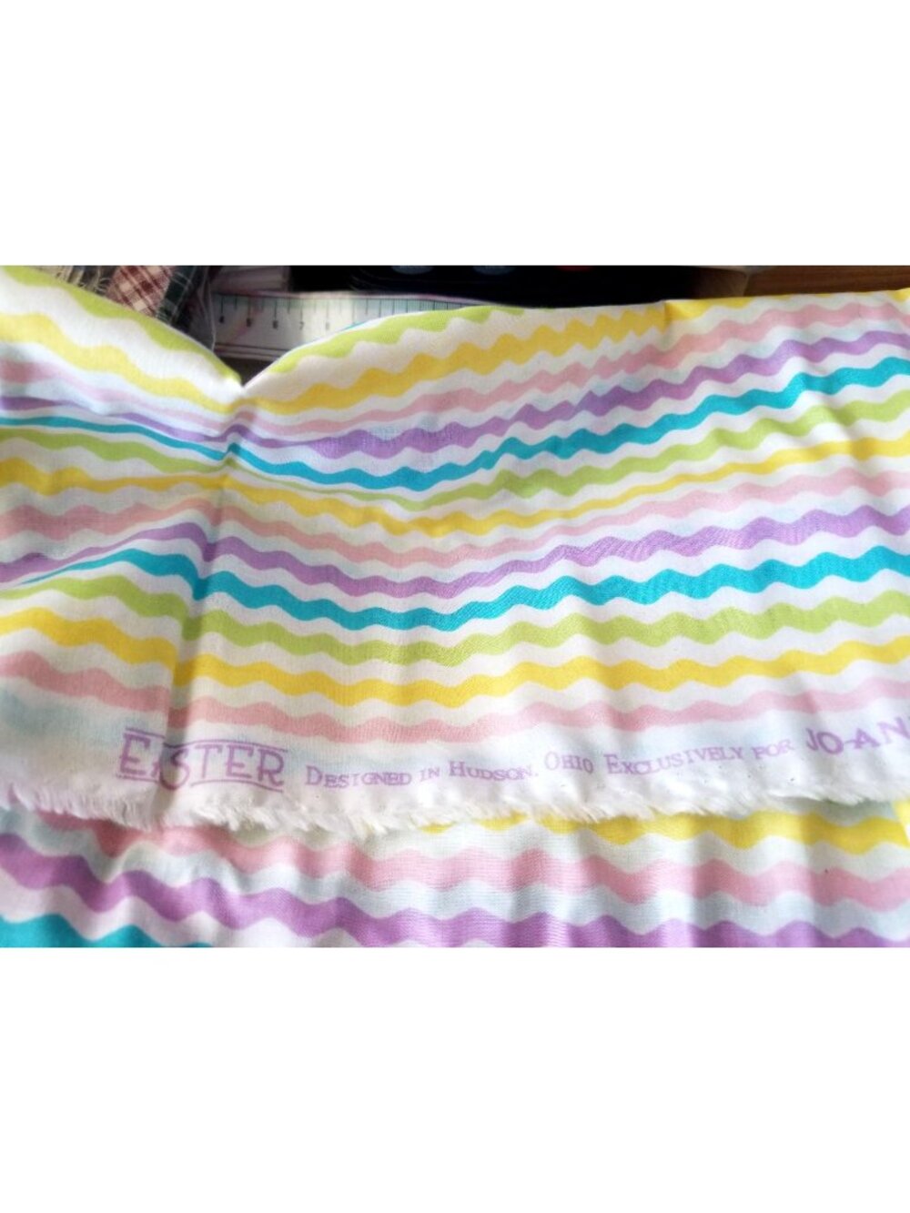 Material White  Fabric Red Blue Yellow Orange Pink green  Ric Rack Easter  Fabri